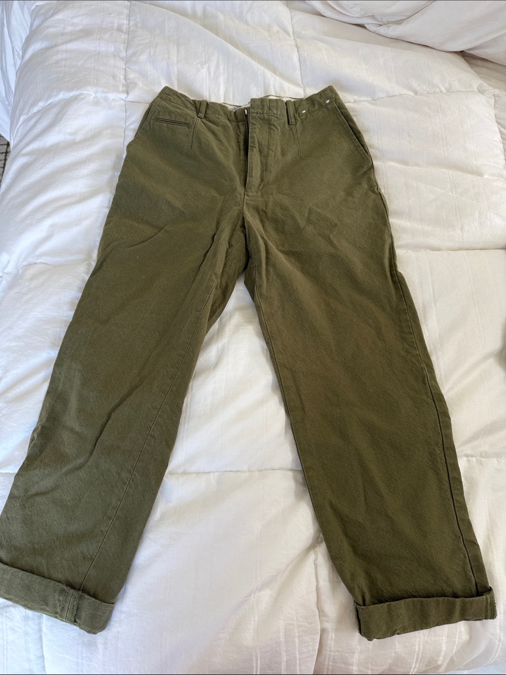 Uniqlo Olive Green Chino Pants - Straight Fit